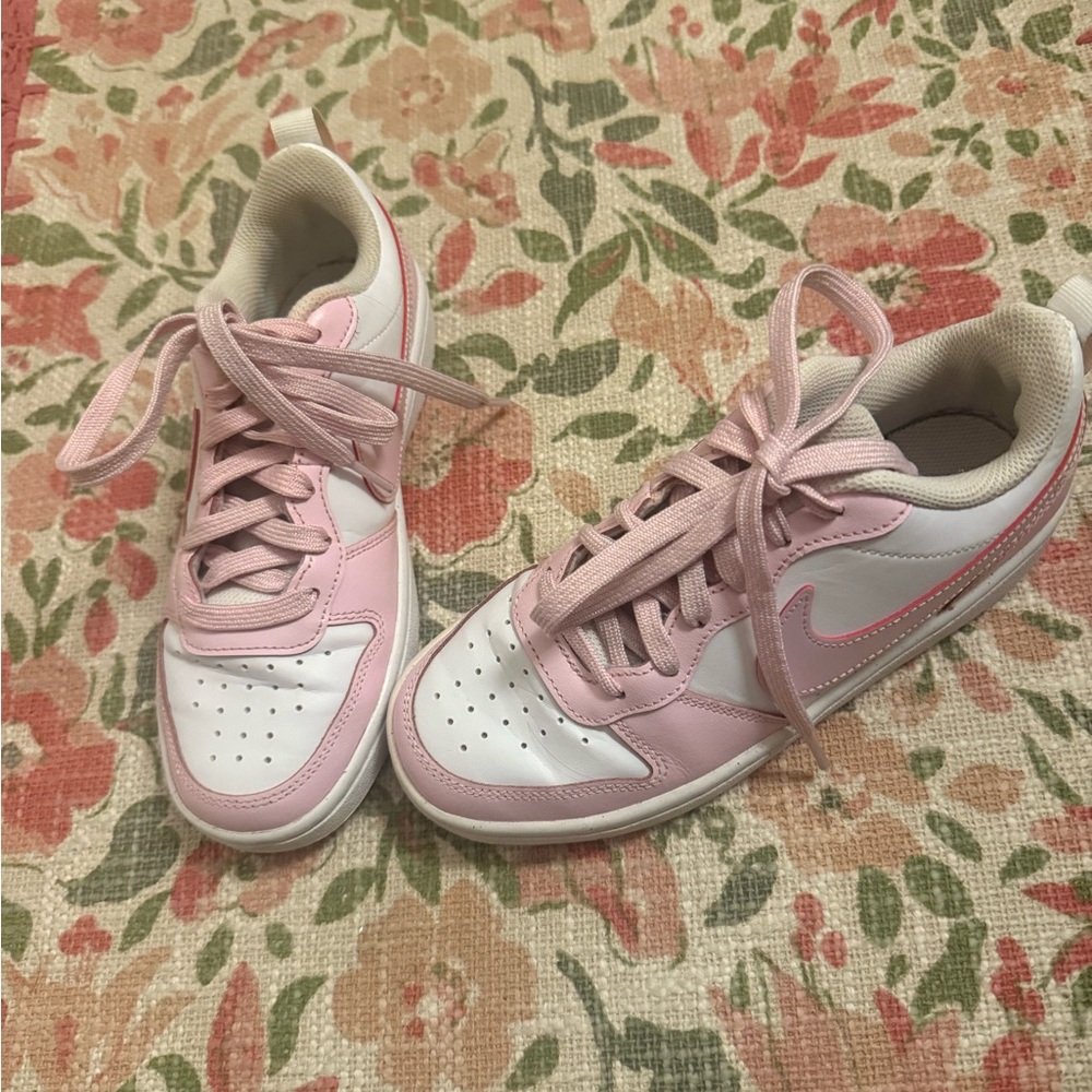 Nike Pink and Cream AirForce 1 Sneakers